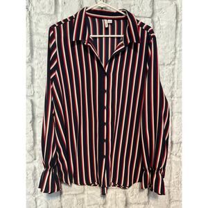 ELLE Stripe Button Shirt XXL